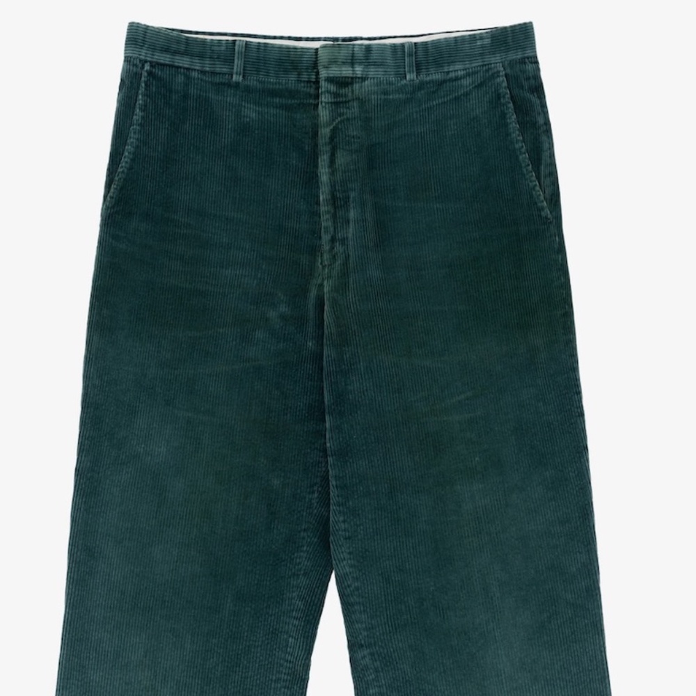 LL Bean Womens 18 Petite Corduroy Pants Favorite Fit Straight Leg Dark Green